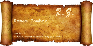 Remes Zombor névjegykártya